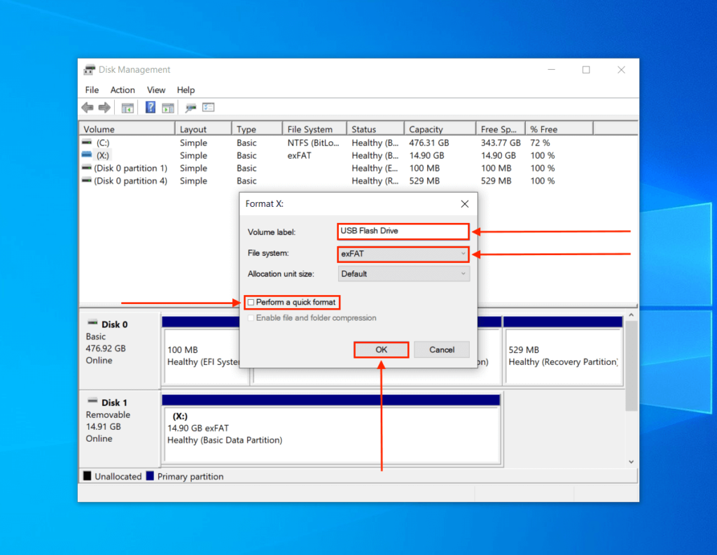 How To Format USB Flash Drive Without Losing Data   Disk Management Format USB 1024x794 